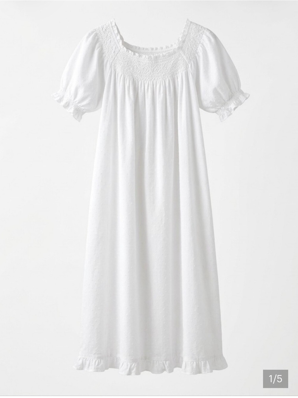 Hill House Home The Caroline Nap Dress White Semi-Sheer Swiss Dot